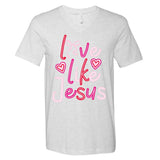 Love Like Jesus Coquette Valentine V-Neck T-Shirt