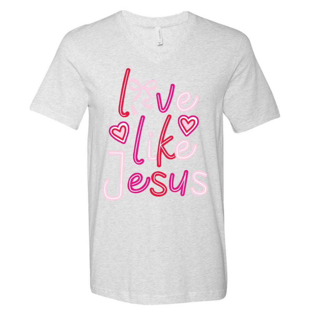 Love Like Jesus Coquette Valentine V-Neck T-Shirt