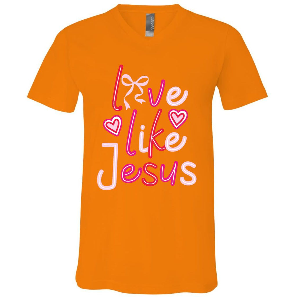 Love Like Jesus Coquette Valentine V-Neck T-Shirt