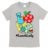 Love Lunch Lady Apples Funny Back To School Teacher T-Shirt