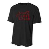 Love Love Love Youth Performance Sprint T-Shirt