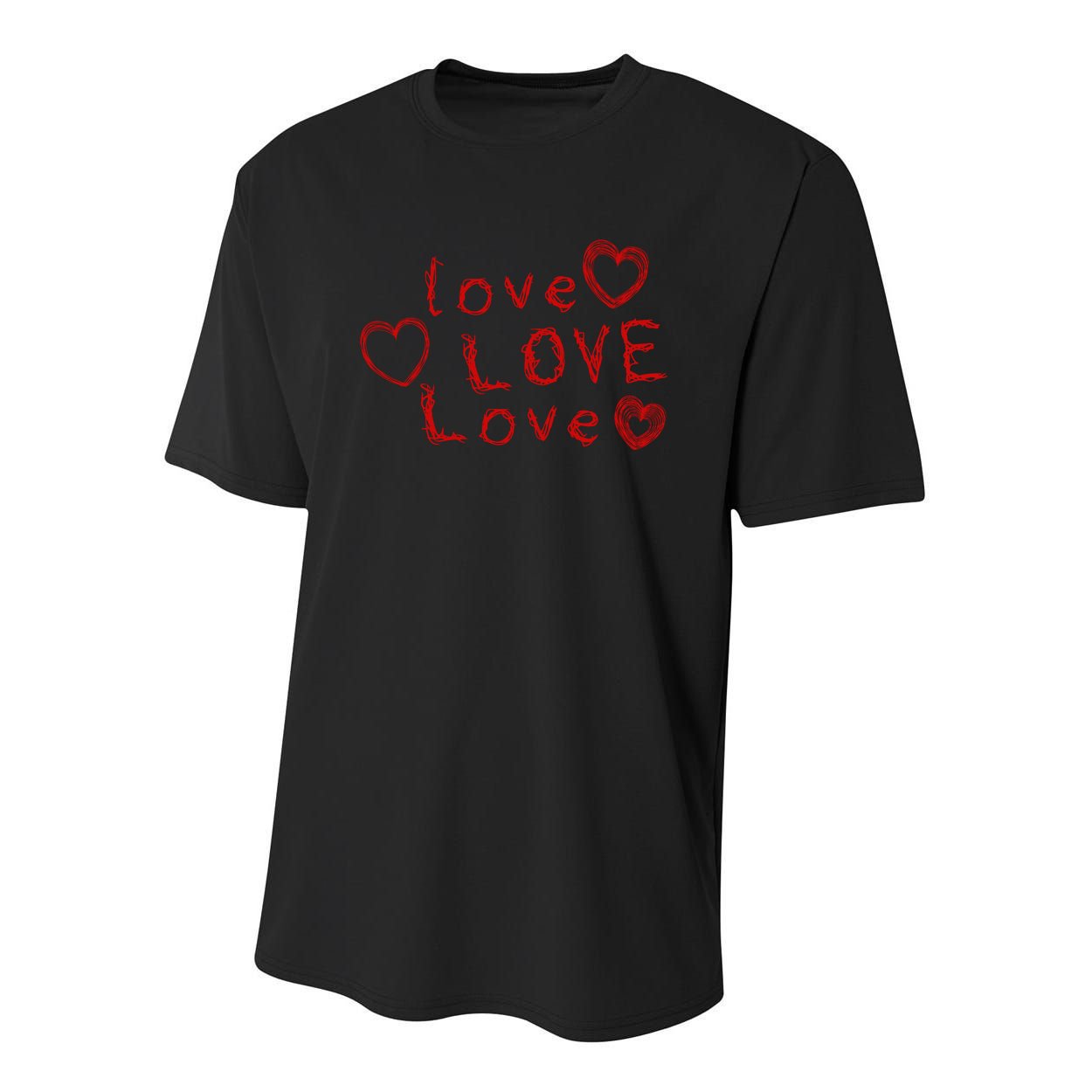Love Love Love Youth Performance Sprint T-Shirt