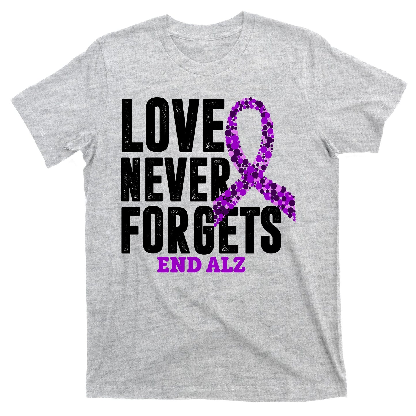 Love Never Forgets End Alzheimer Awareness T-Shirt