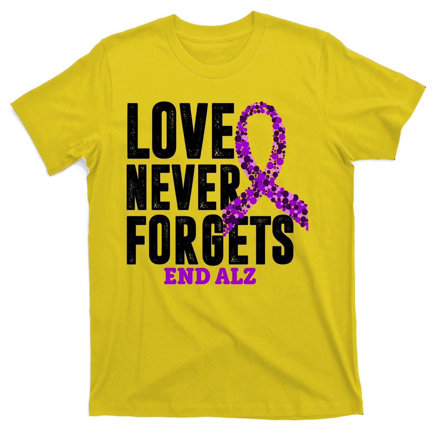 Love Never Forgets End Alzheimer Awareness T-Shirt