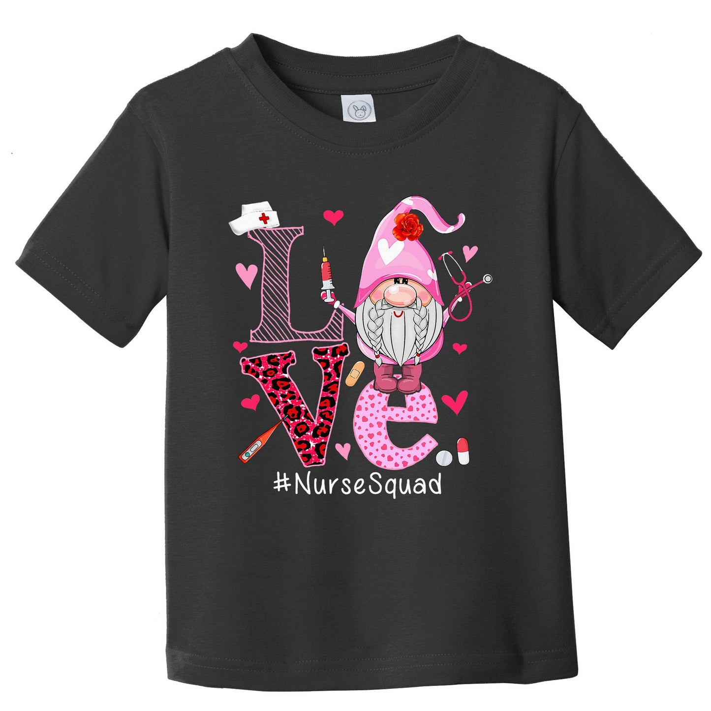 Love Nurse Squad Cute Happy ValentineS Day Gnome Lover Toddler T-Shirt