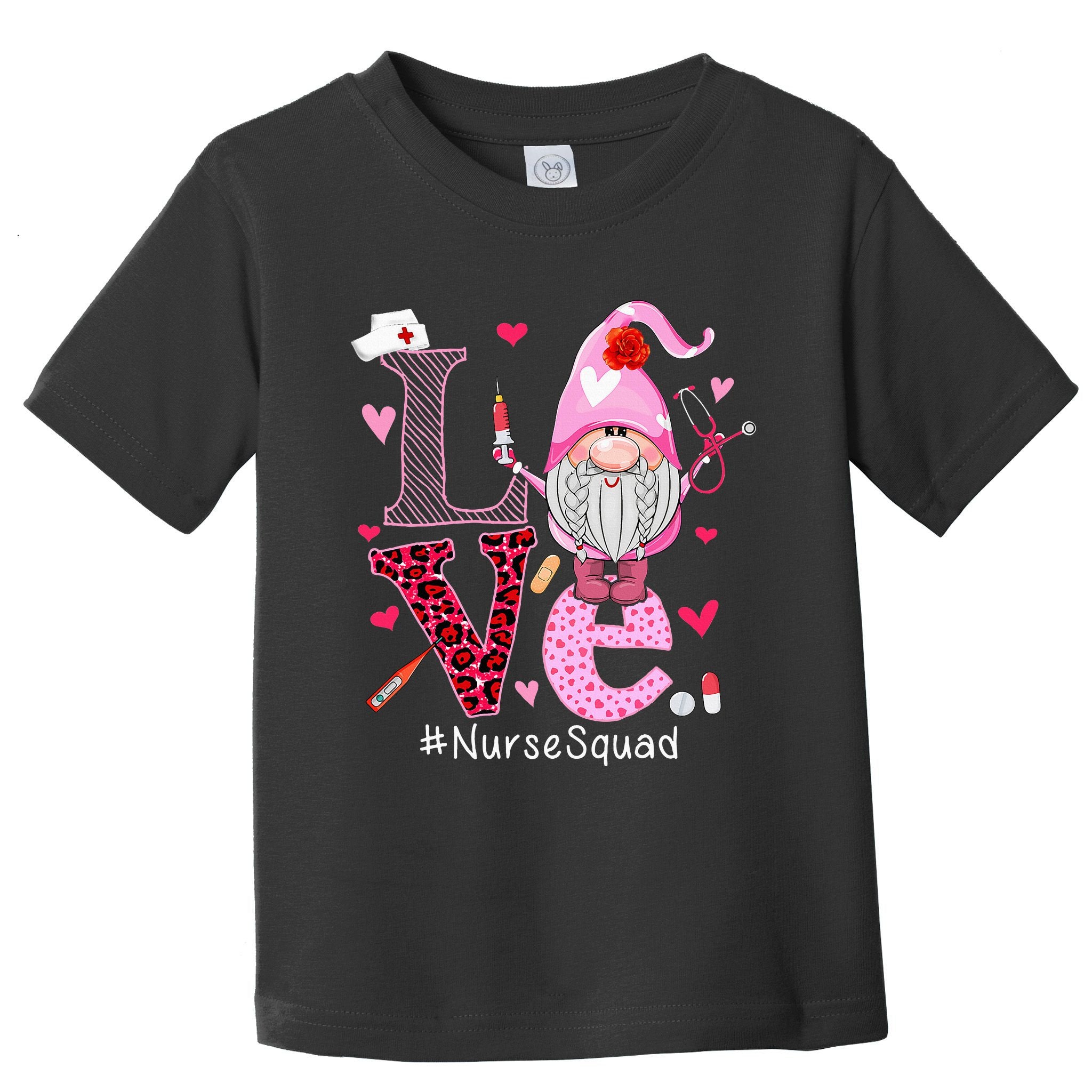 Love Nurse Squad Cute Happy ValentineS Day Gnome Lover Toddler T-Shirt