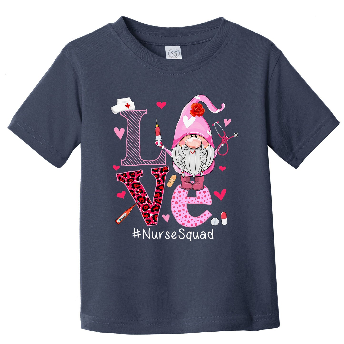 Love Nurse Squad Cute Happy ValentineS Day Gnome Lover Toddler T-Shirt