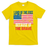 Land Of The Free Because Of The Brave 4th Of July Usa Flag T-Shirt