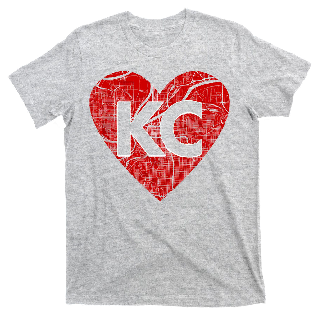 Love Kansas City Football Fan City Map T-Shirt
