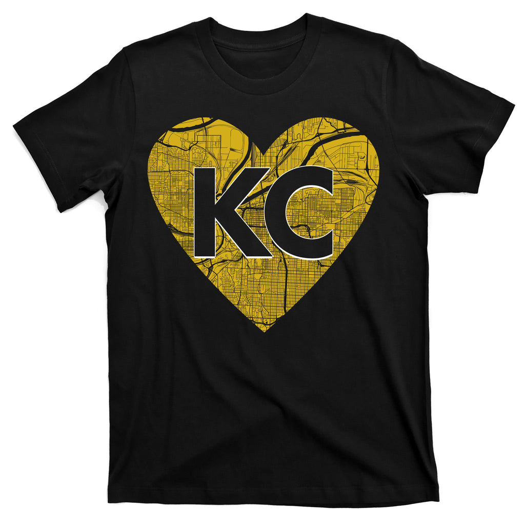 Love Kansas City Football Fan City Map T-Shirt