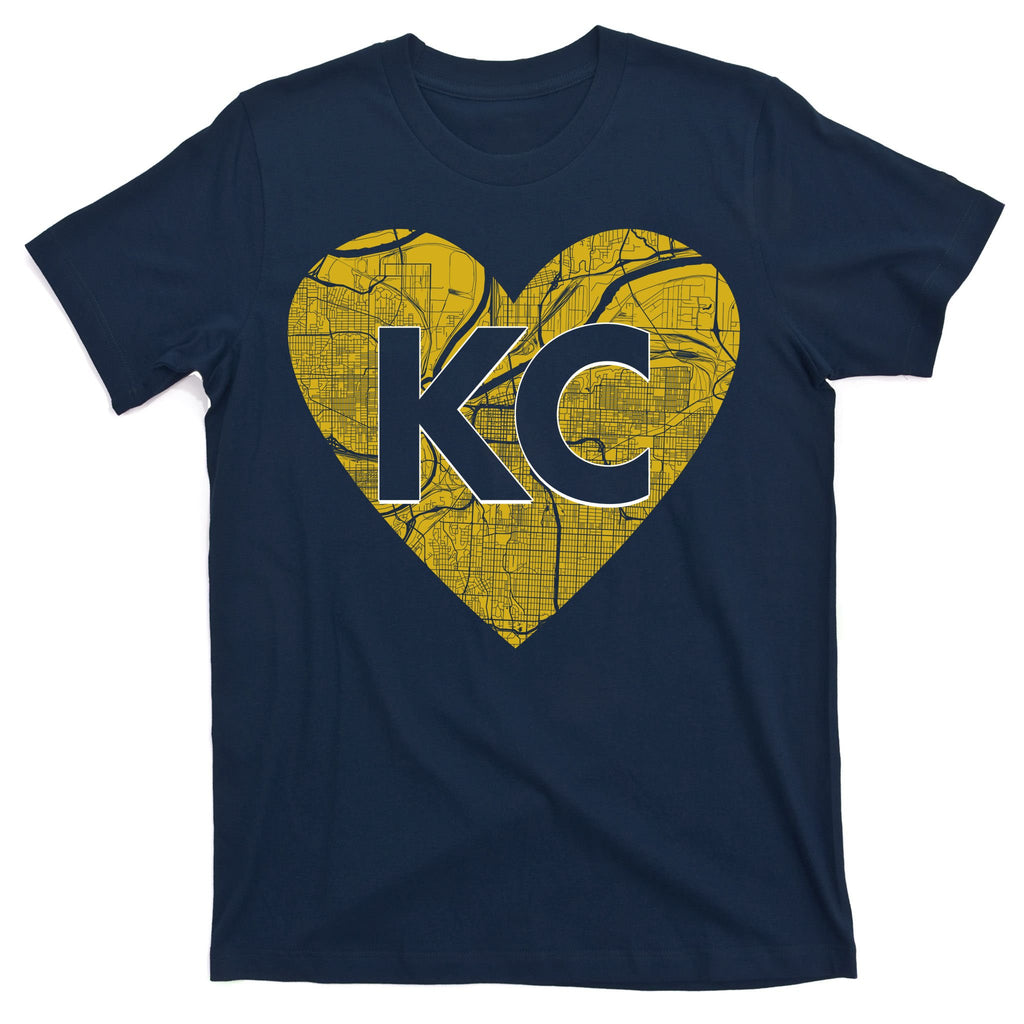 Love Kansas City Football Fan City Map T-Shirt
