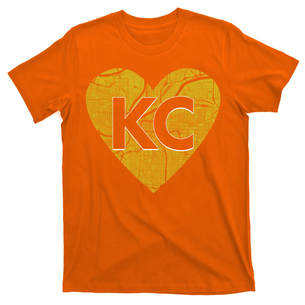 Love Kansas City Football Fan City Map T-Shirt