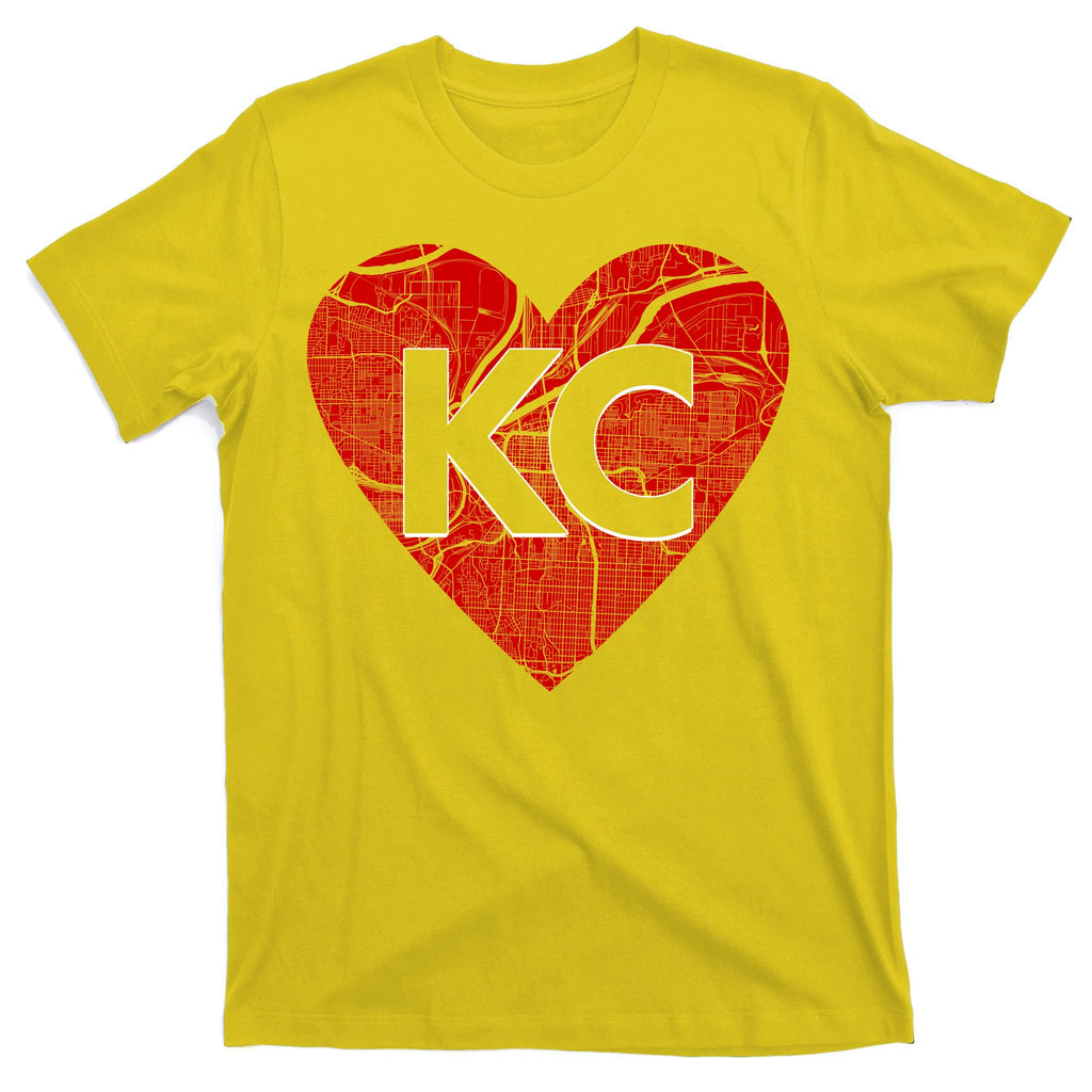 Love Kansas City Football Fan City Map T-Shirt