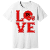 Love Kansas City KC Football No15 Mahomes Fan Premium T-Shirt