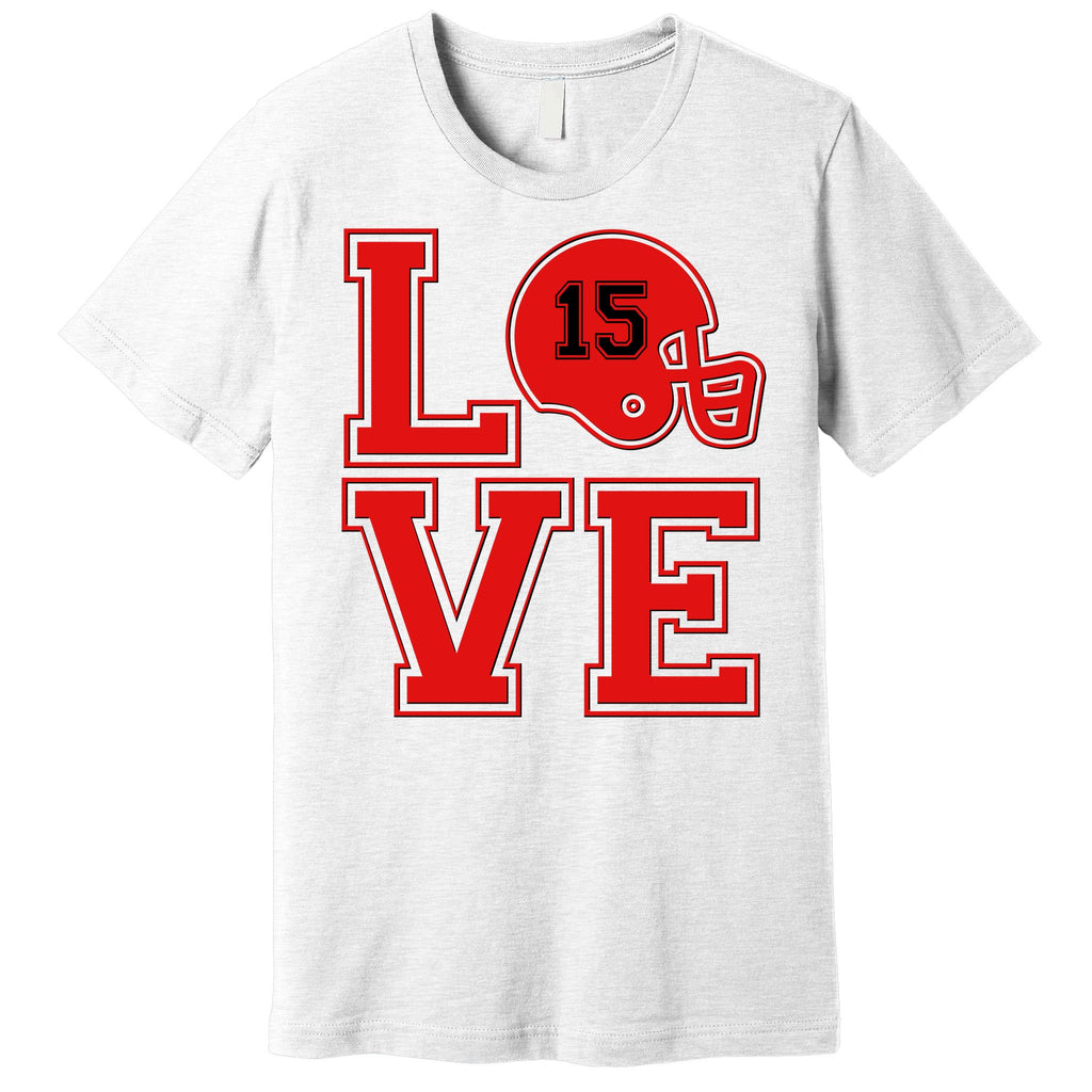 Love Kansas City KC Football No15 Mahomes Fan Premium T-Shirt