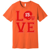Love Kansas City KC Football No15 Mahomes Fan Premium T-Shirt