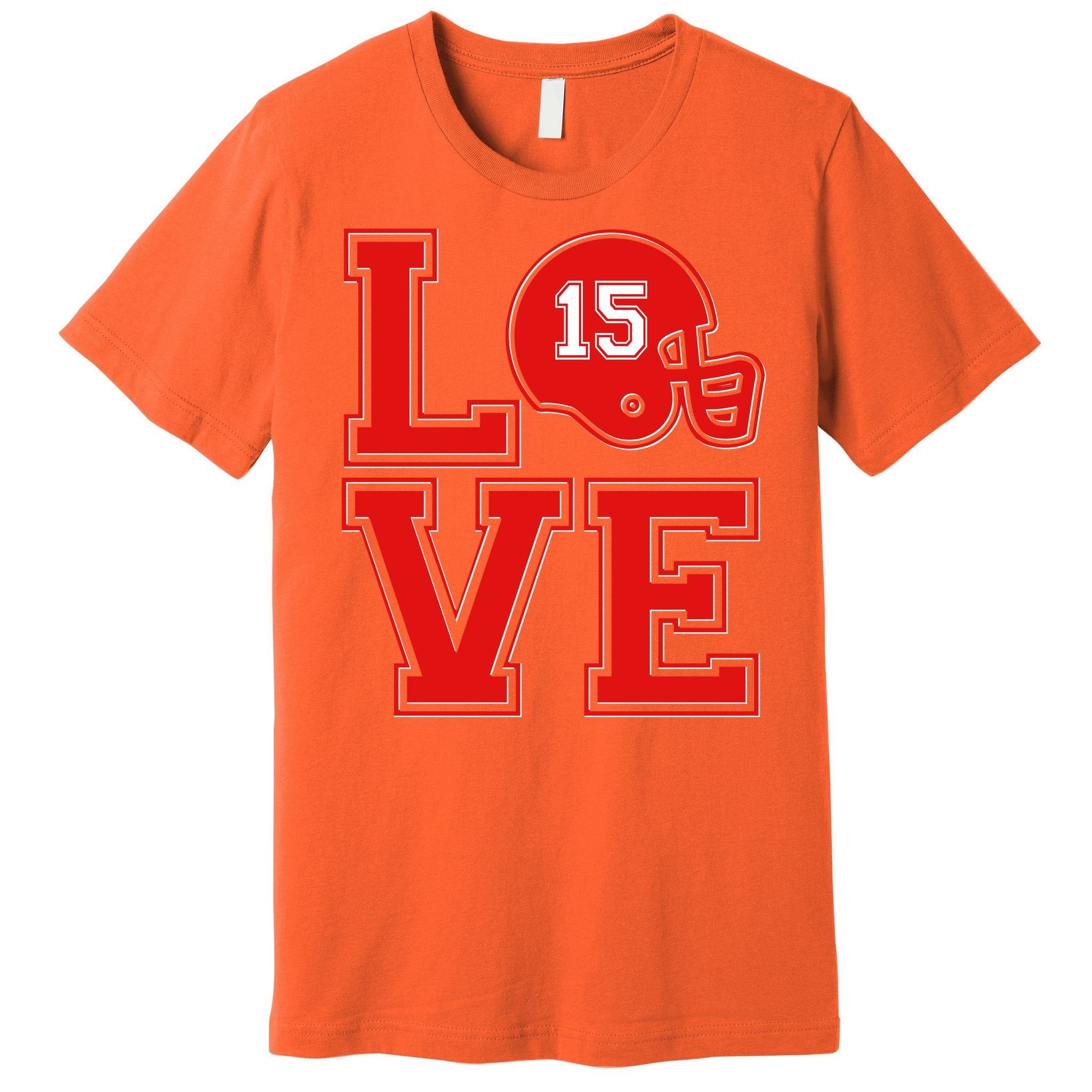 Love Kansas City KC Football No15 Mahomes Fan Premium T-Shirt