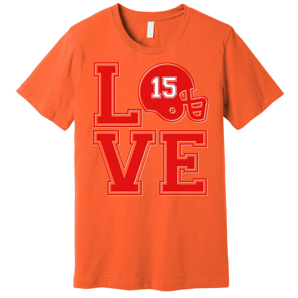 Love Kansas City KC Football No15 Mahomes Fan Premium T-Shirt