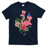 lamerica Patriotic 4th of July Flamingo American T-Shirt