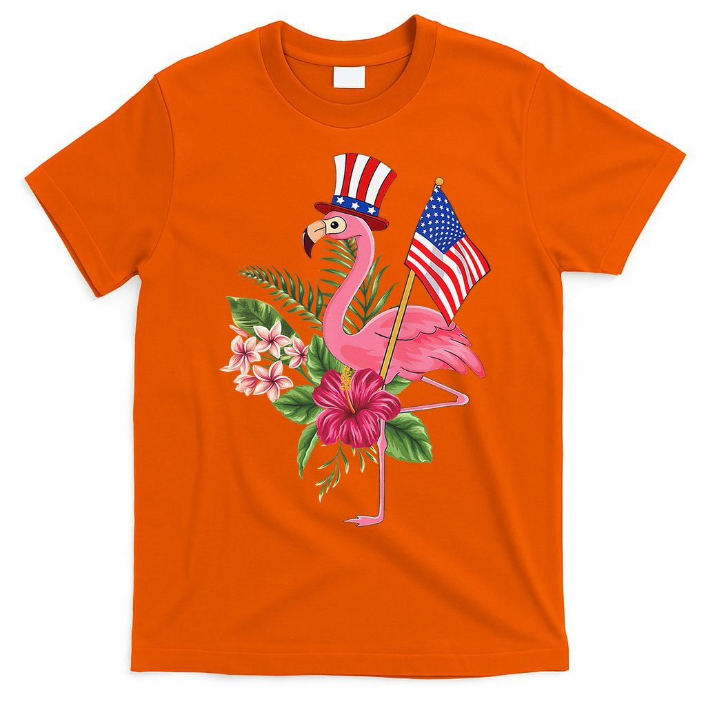 lamerica Patriotic 4th of July Flamingo American T-Shirt