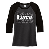 Love Retro Cute Gift Women's Tri-Blend 3/4-Sleeve Raglan Shirt