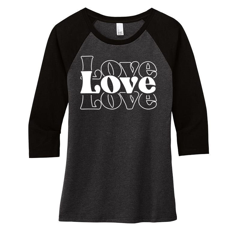 Love Retro Cute Gift Women's Tri-Blend 3/4-Sleeve Raglan Shirt