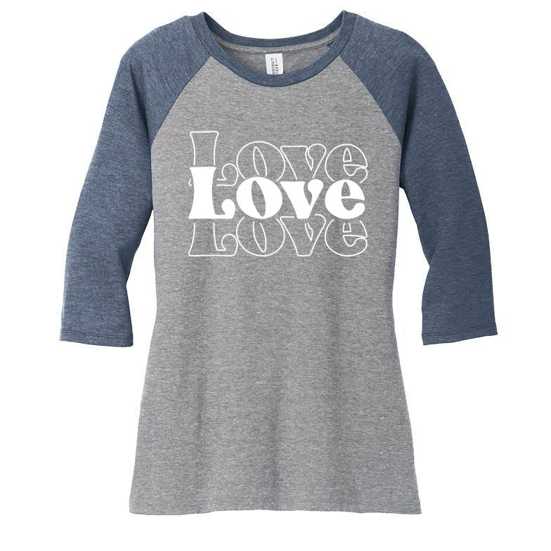 Love Retro Cute Gift Women's Tri-Blend 3/4-Sleeve Raglan Shirt