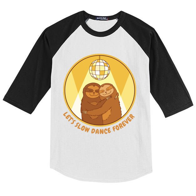 Let's Slow Dance Forever Funny Sloth Kids Colorblock Raglan Jersey