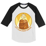 Let's Slow Dance Forever Funny Sloth Kids Colorblock Raglan Jersey