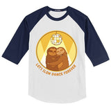 Let's Slow Dance Forever Funny Sloth Kids Colorblock Raglan Jersey