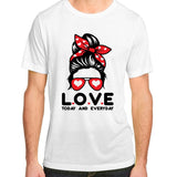 Love Today And Everyday Cute Valentine Hair Bun Adult ChromaSoft Performance T-Shirt