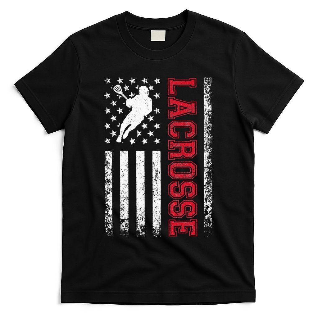 Lacrosse Usa Flag Lax T-Shirt