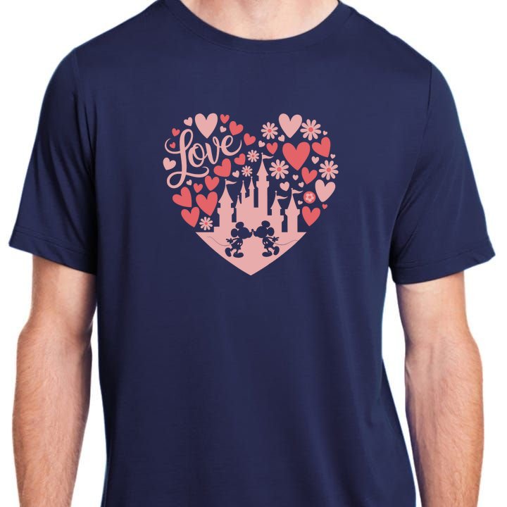 Love Valentine Couple Mouse Cute Magical Castle Adult ChromaSoft Performance T-Shirt