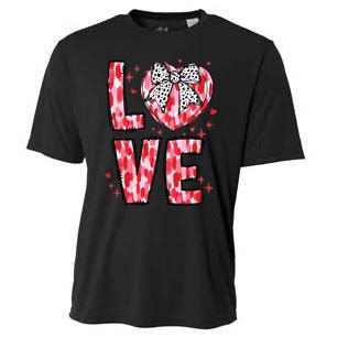 Love Valentine Day Heart Brushstroke Xoxo Valentine Cooling Performance Crew T-Shirt