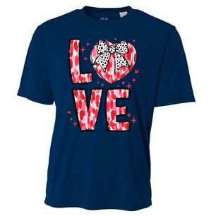 Love Valentine Day Heart Brushstroke Xoxo Valentine Cooling Performance Crew T-Shirt