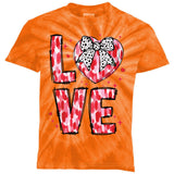 Love Valentine Day Heart Brushstroke Xoxo Valentine Kids Tie-Dye T-Shirt