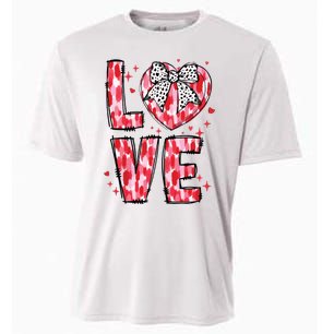 Love Valentine Day Heart Brushstroke Xoxo Valentine Cooling Performance Crew T-Shirt