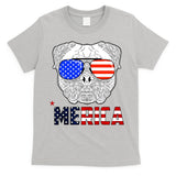 Merica 4th Of July Cool Bulldog Funny T-Shirt