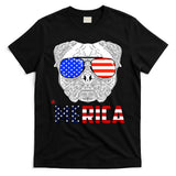 Merica 4th Of July Cool Bulldog Funny T-Shirt