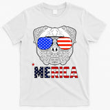 Merica 4th Of July Cool Bulldog Funny T-Shirt