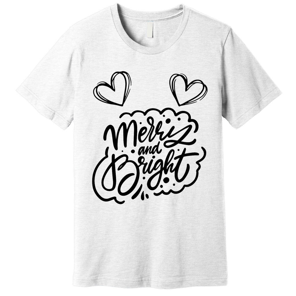 Merry And Bright Withe The Cute Hearts Valentine Premium T-Shirt