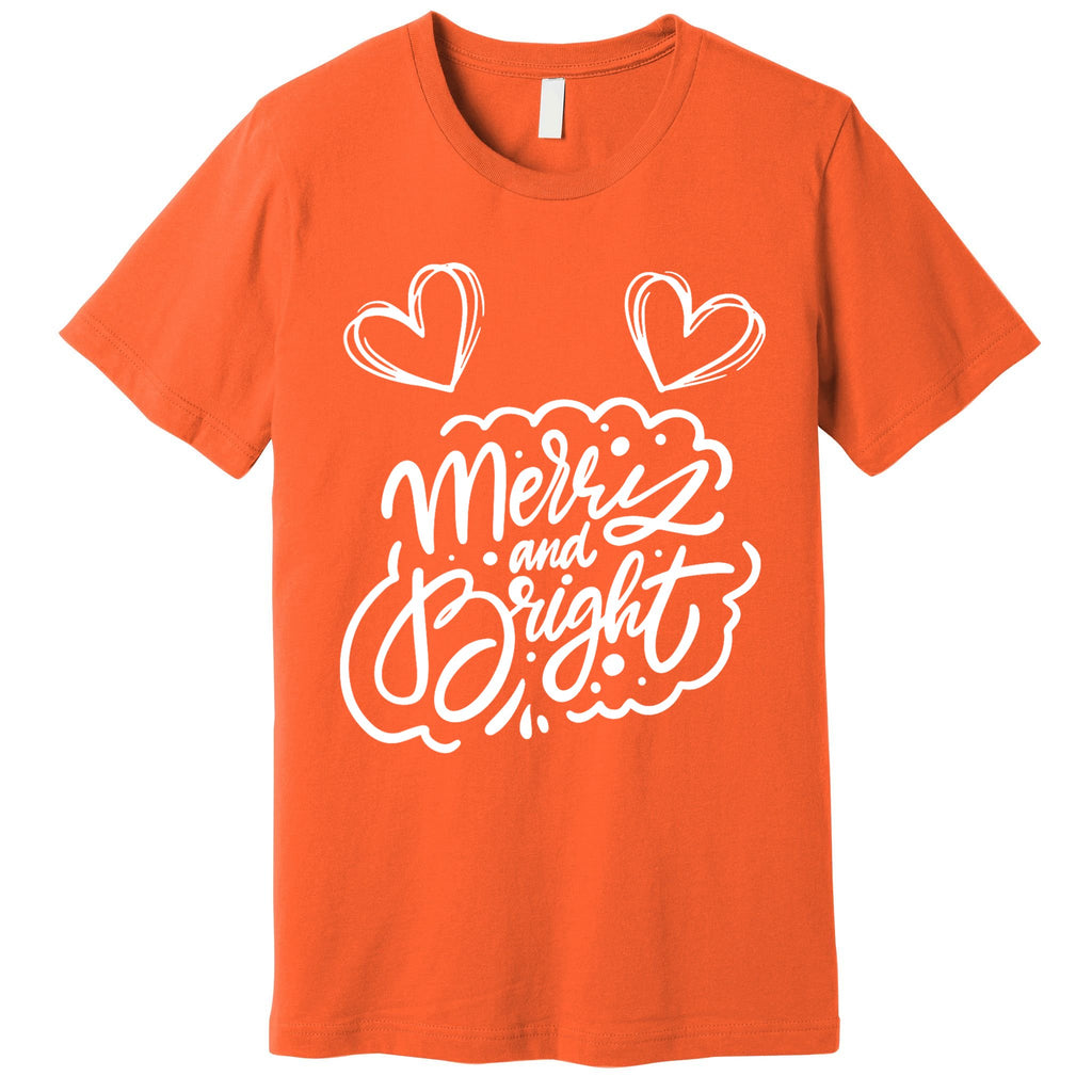 Merry And Bright Withe The Cute Hearts Valentine Premium T-Shirt