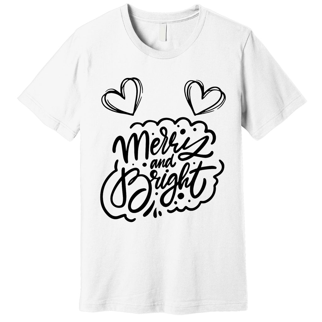 Merry And Bright Withe The Cute Hearts Valentine Premium T-Shirt