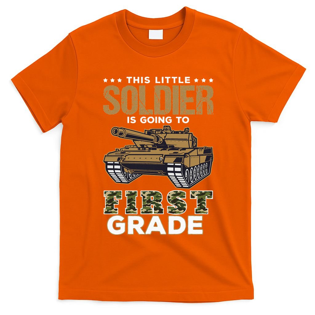 Military Army Camo Tanks First Grade Back To School T-Shirt