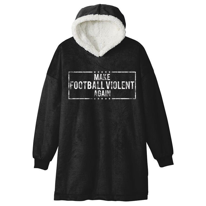 Make Football Violent Again Distress Logo Hooded Wearable Blanket