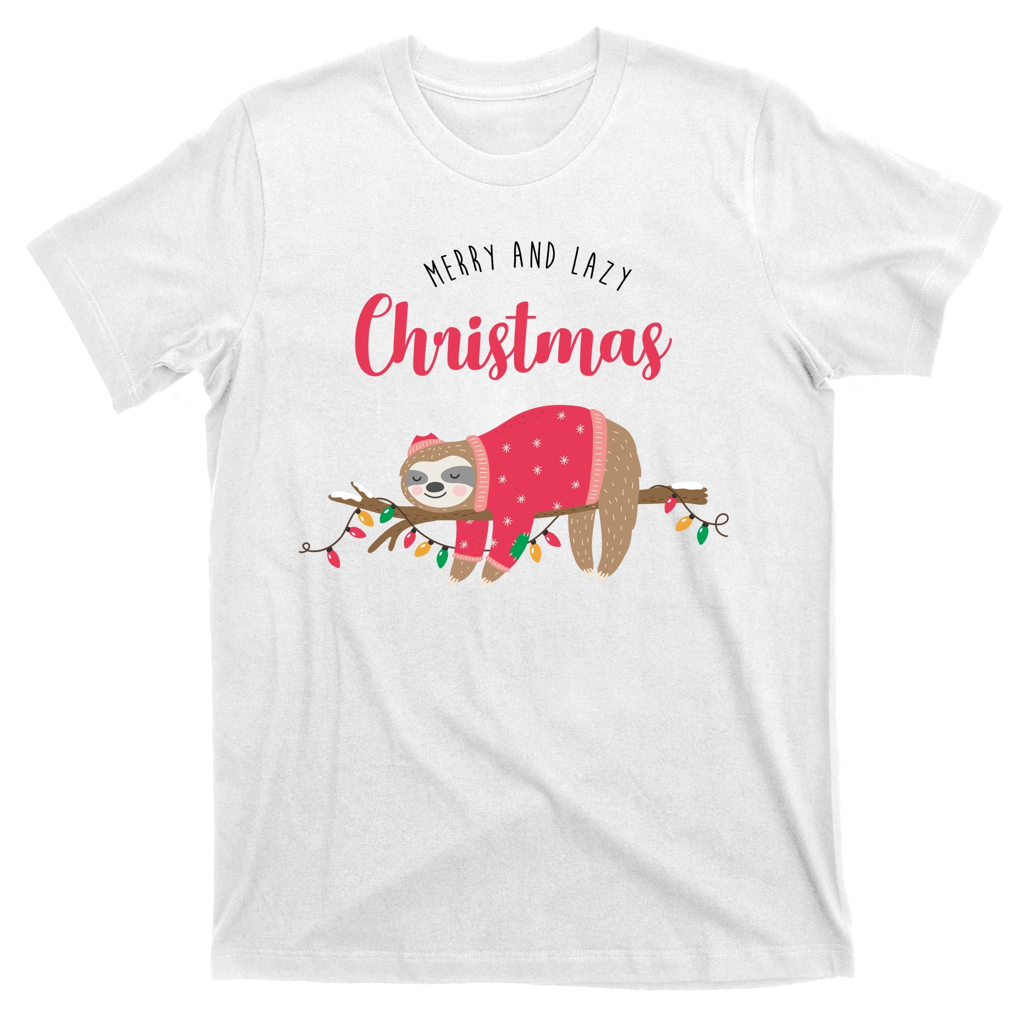 Merry And Lazy Christmas Cute Sloth T-Shirt