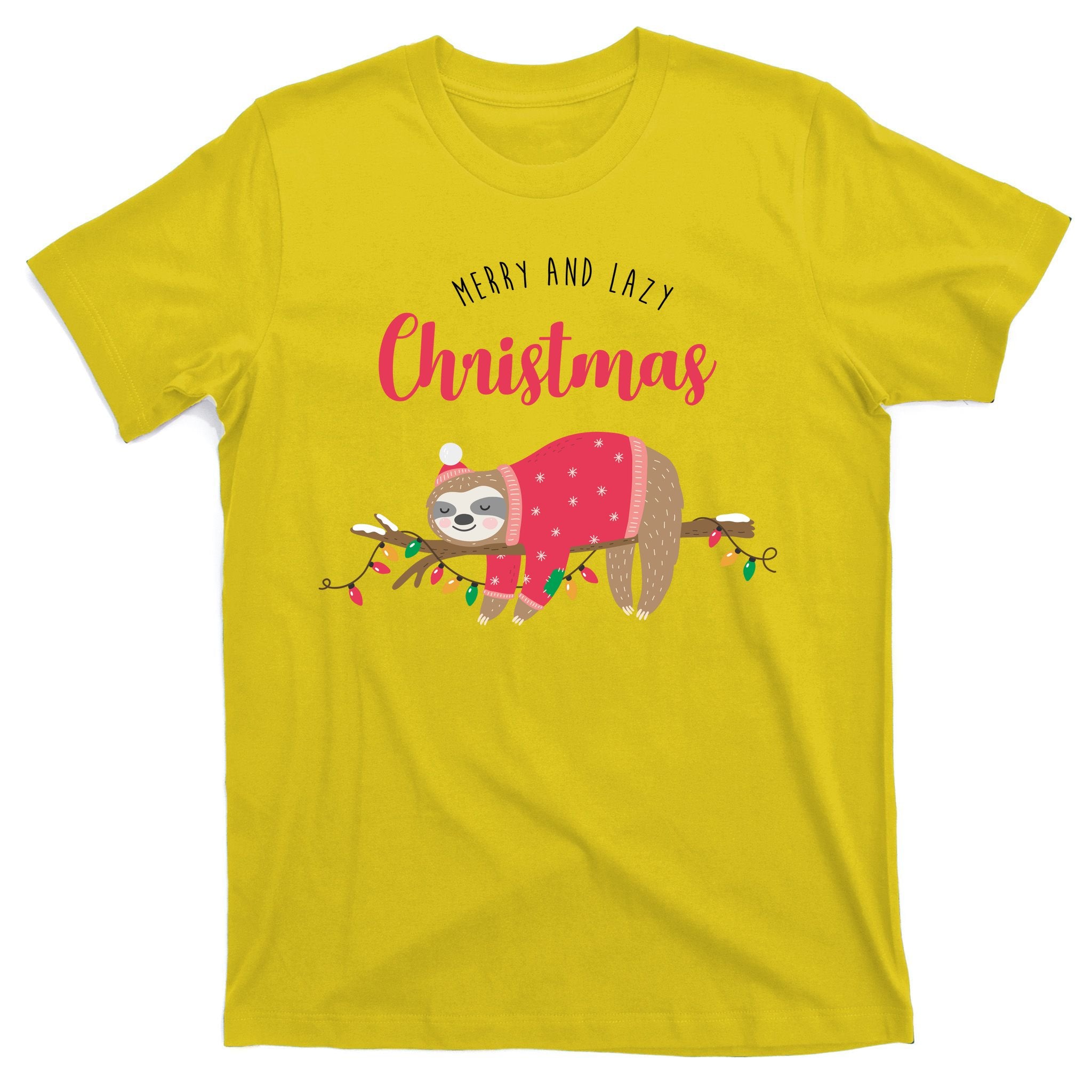 Merry And Lazy Christmas Cute Sloth T-Shirt