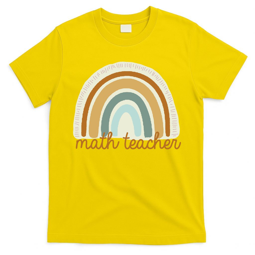 Math Teacher Rainbow T-Shirt