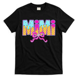 Mimi Baseball Coquette Bow Ice Cream Drip Mothers Day T-Shirt