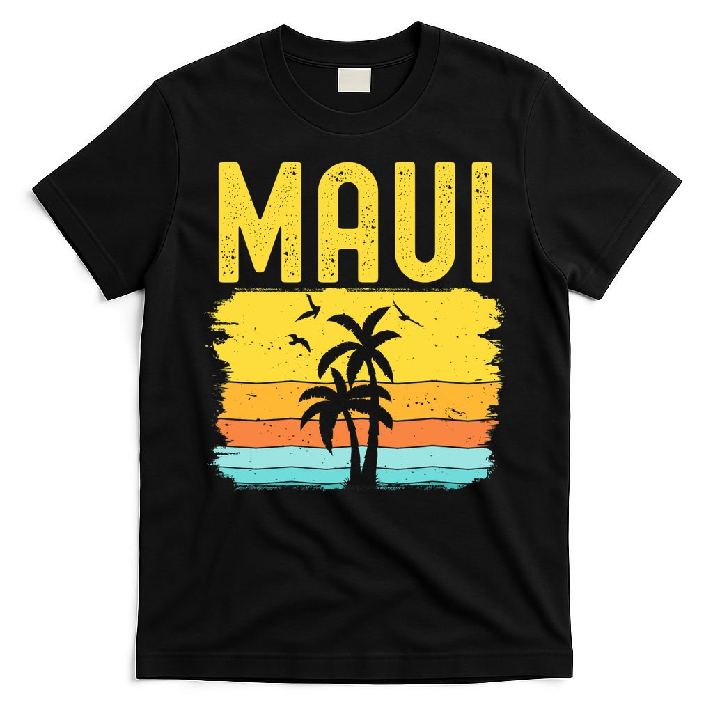 Maui Beach Hawaii Summer Vacation Hawaiian Sunset Vintage T-Shirt